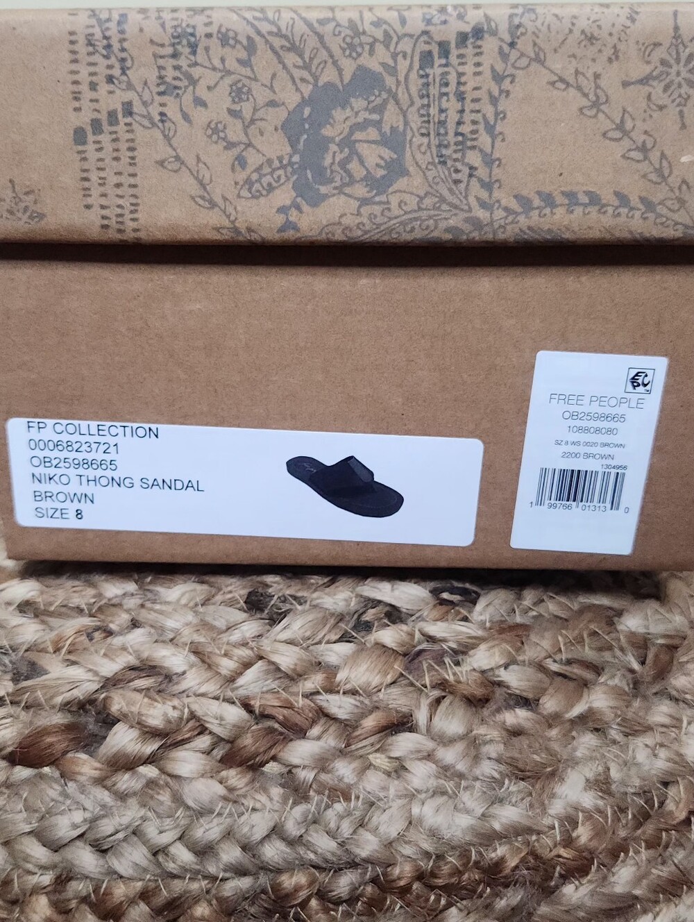 Free People Niko Thong Sandal in Brown • New • Size 8 - Picture 7 of 15